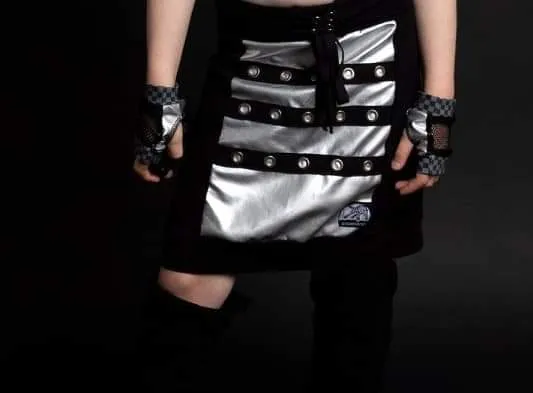 Punk Mini Skirt for girls with suspender straps in color choices