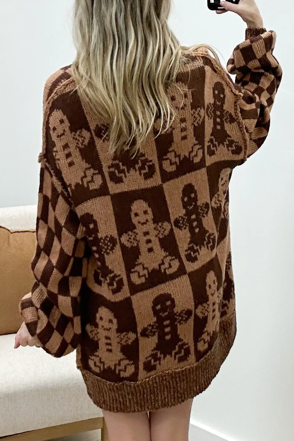 "Smells Of Winter" Sweater Dress (Brown)