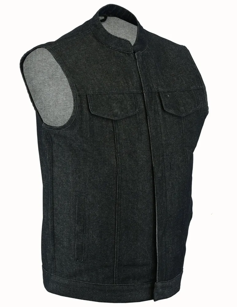 RC977 Men's Rough Rub-Off Raw Finish Denim Vest