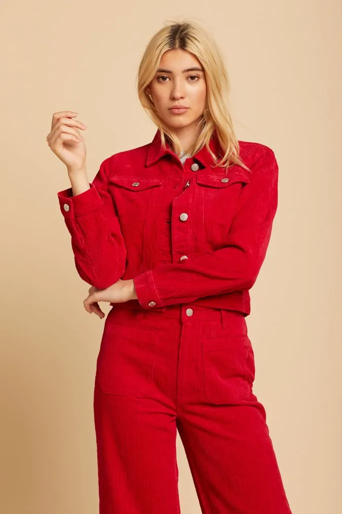 Red Runaway Cord Jacket