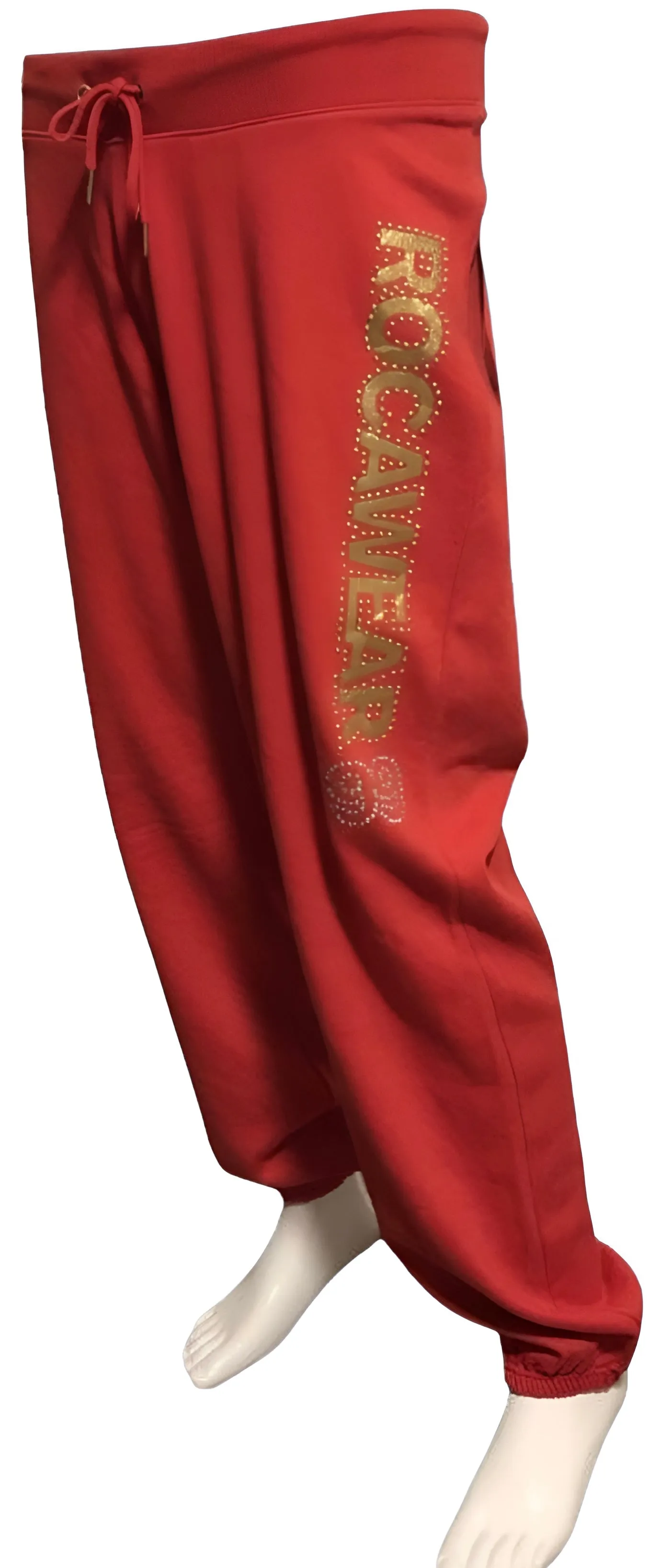 ^ROCAWEAR^ (TRUE RED) SWEATPANTS FOR WOMEN (2XL) (VINTAGE DEAD-STOCK)