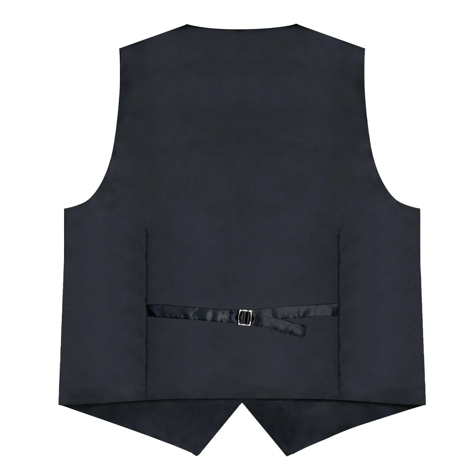 Satin Black Solid Men's Vest Bow Tie Set