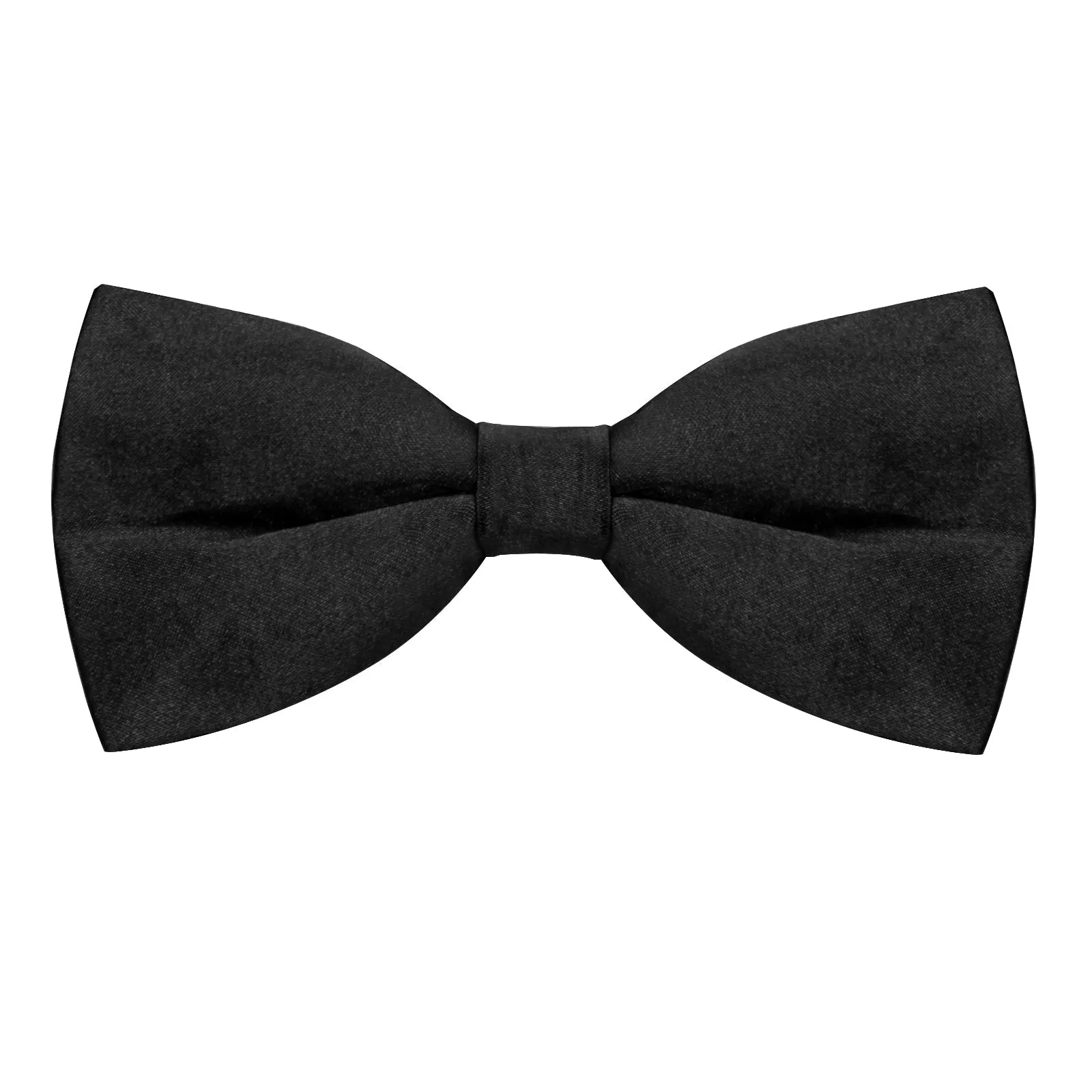 Satin Black Solid Men's Vest Bow Tie Set