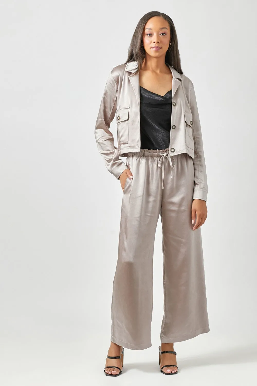 Satin Cropped Jacket