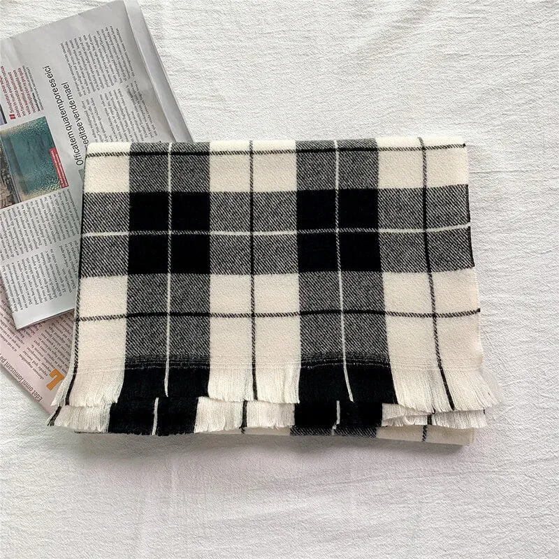 Scarf Women Big Oversized Long Scarves Warm Winter Tartan Checked Shawl Wrap Scarf Gift