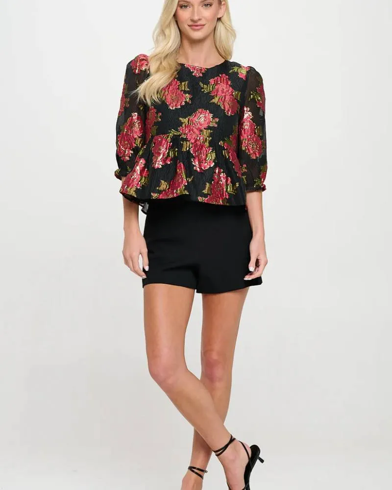 Scarlet Blossom Blouse