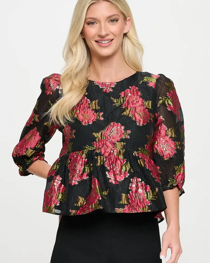 Scarlet Blossom Blouse