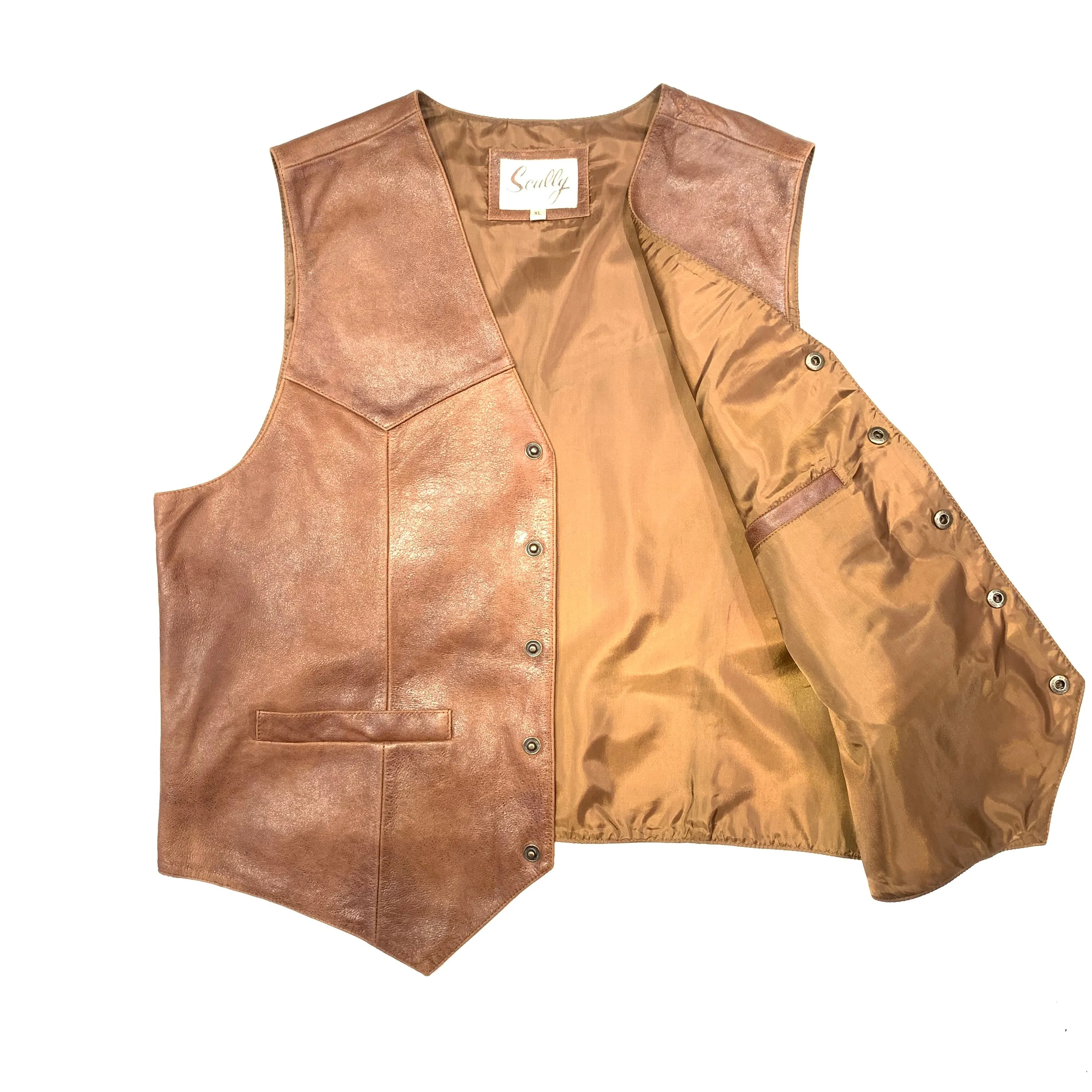 Scully Men's Brown Vintage Lambskin Vest