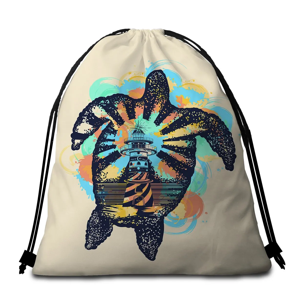 Sea Turtle Lighthouse Towel   Backpack