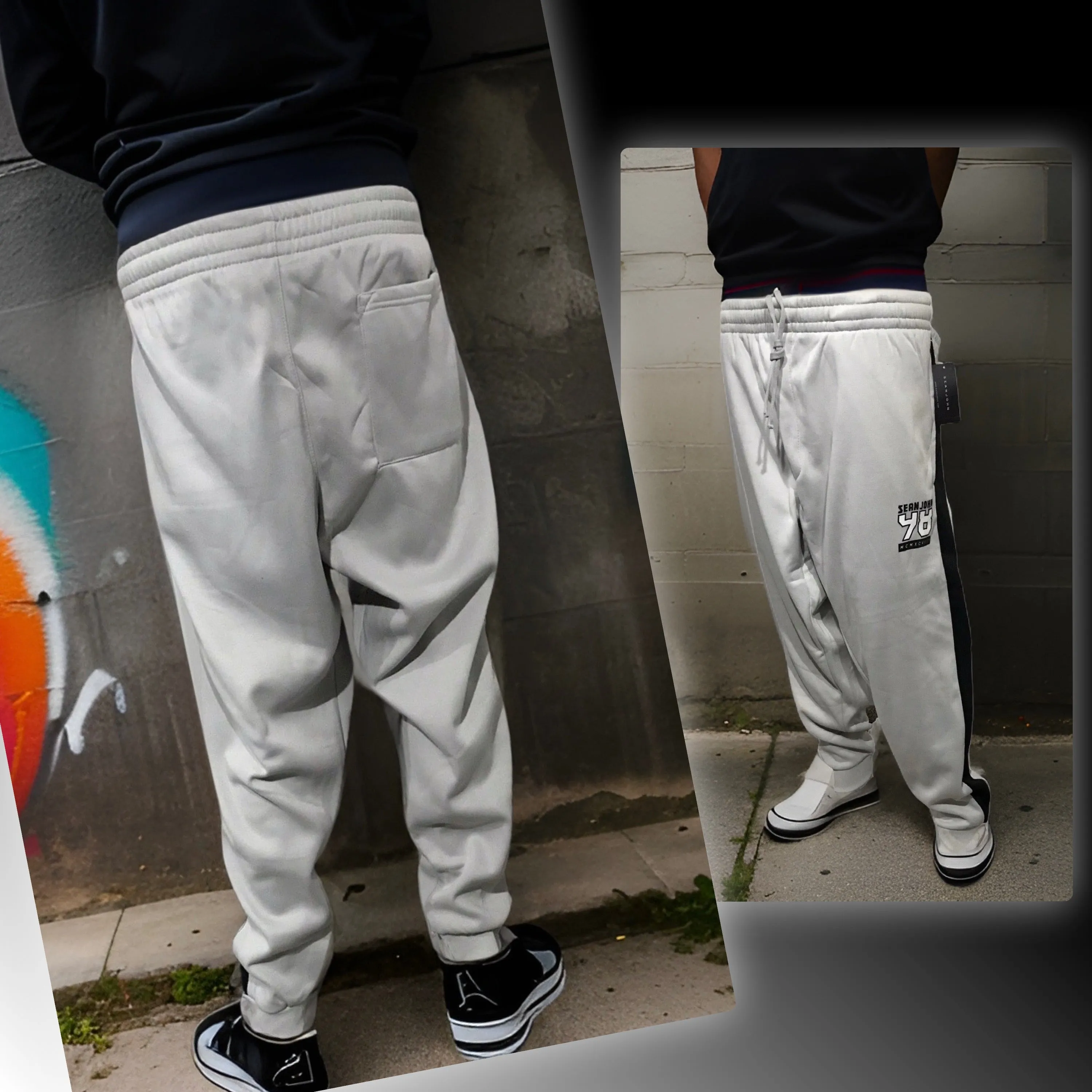 ^SEAN JOHN^ (GREY-MULTI) POLYESTER JOGGER SWEATPANTS (XB SIZED)