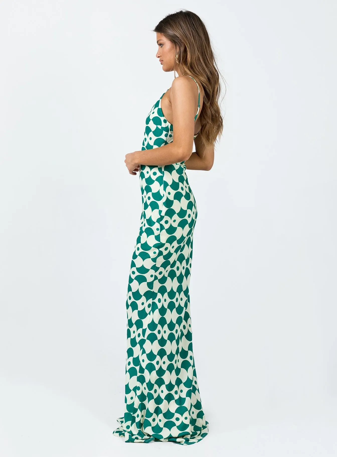 Seri Slip Maxi Dress Green Multi