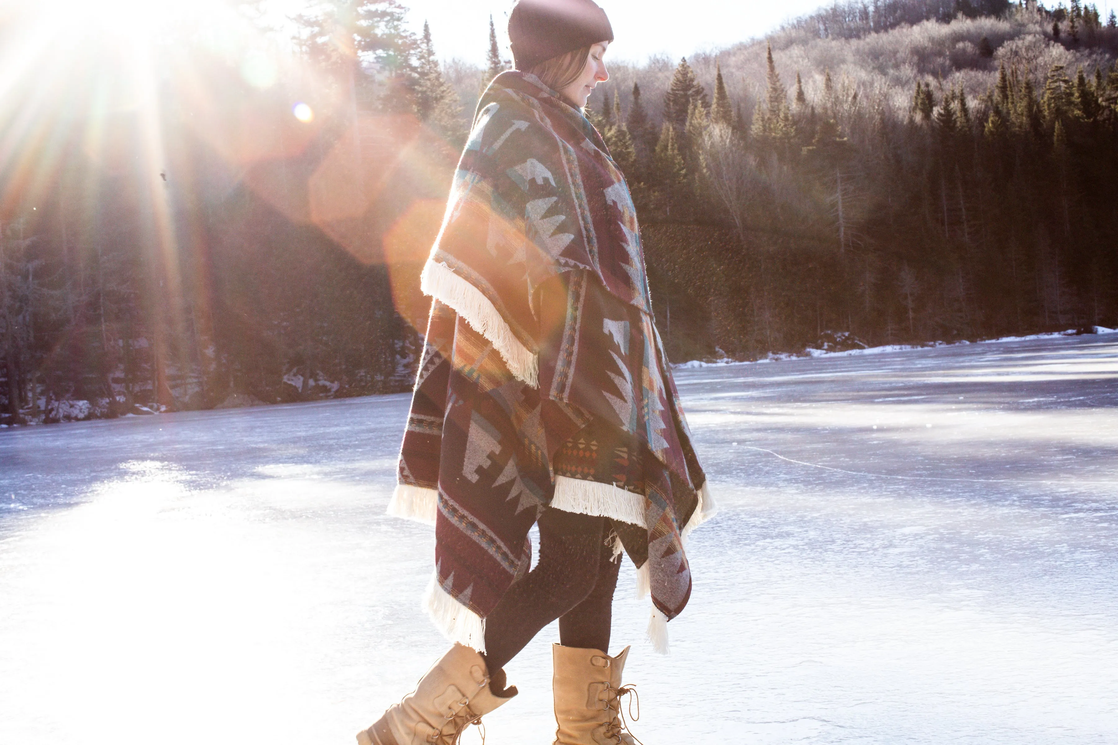 Signature Camino Blanket-Shawl  - Wine