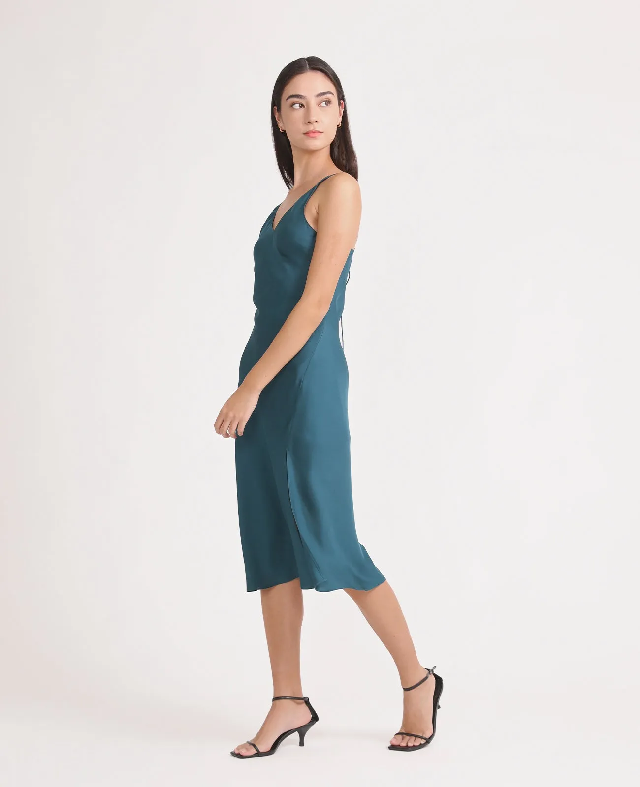 Silk Open Back Slip dress