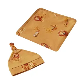 Snuggle Hunny Jersey Wrap with Matching Headwear - Roar