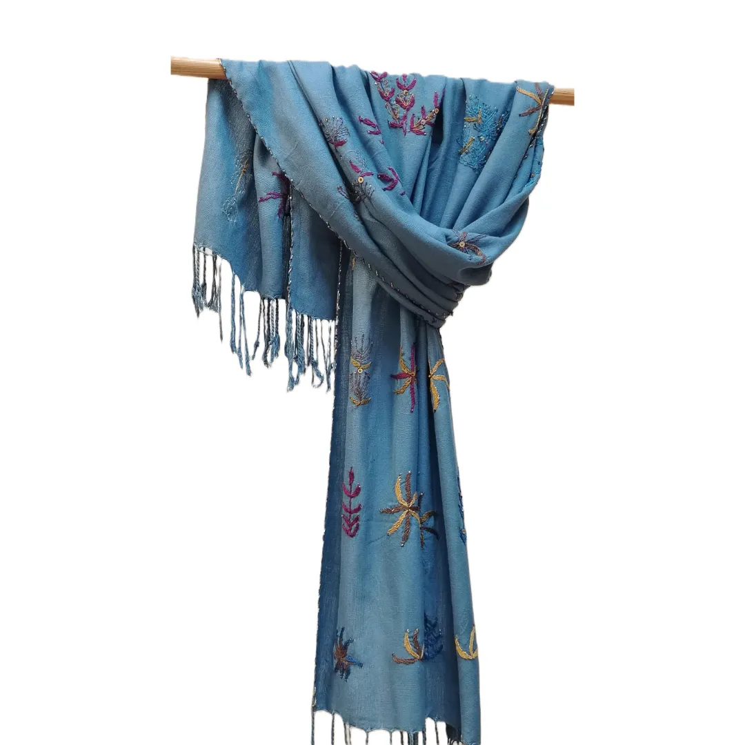 South Sinai Embroidered Hand Woven Cotton Shawl