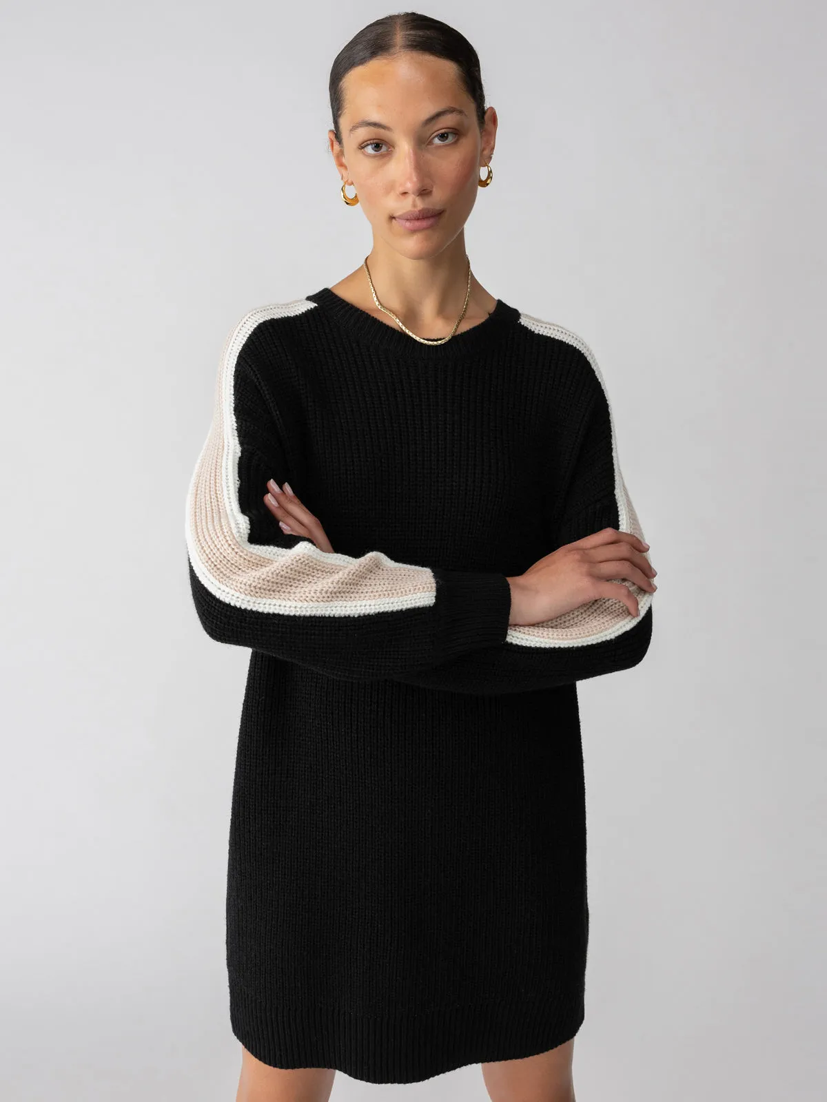 Speedway Sweater Dress Black Milk Toasted Almond