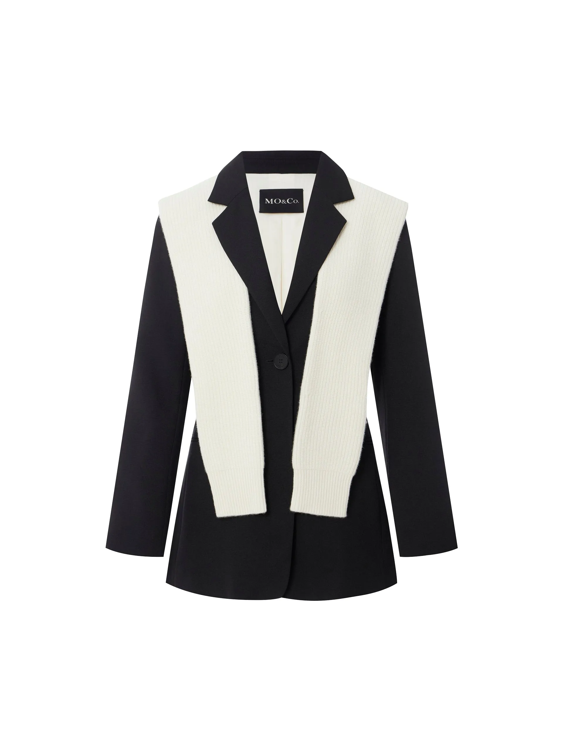 Splicing One Button Blazer