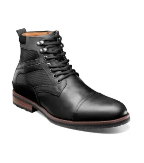 Stacy Adams Men's Osiris Cap Toe Lace Up Boot - Black Waxy