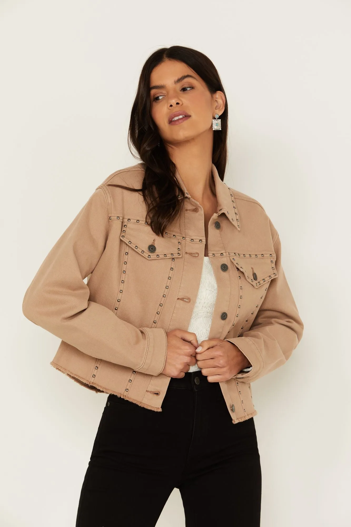 Studded Cropped Jacket