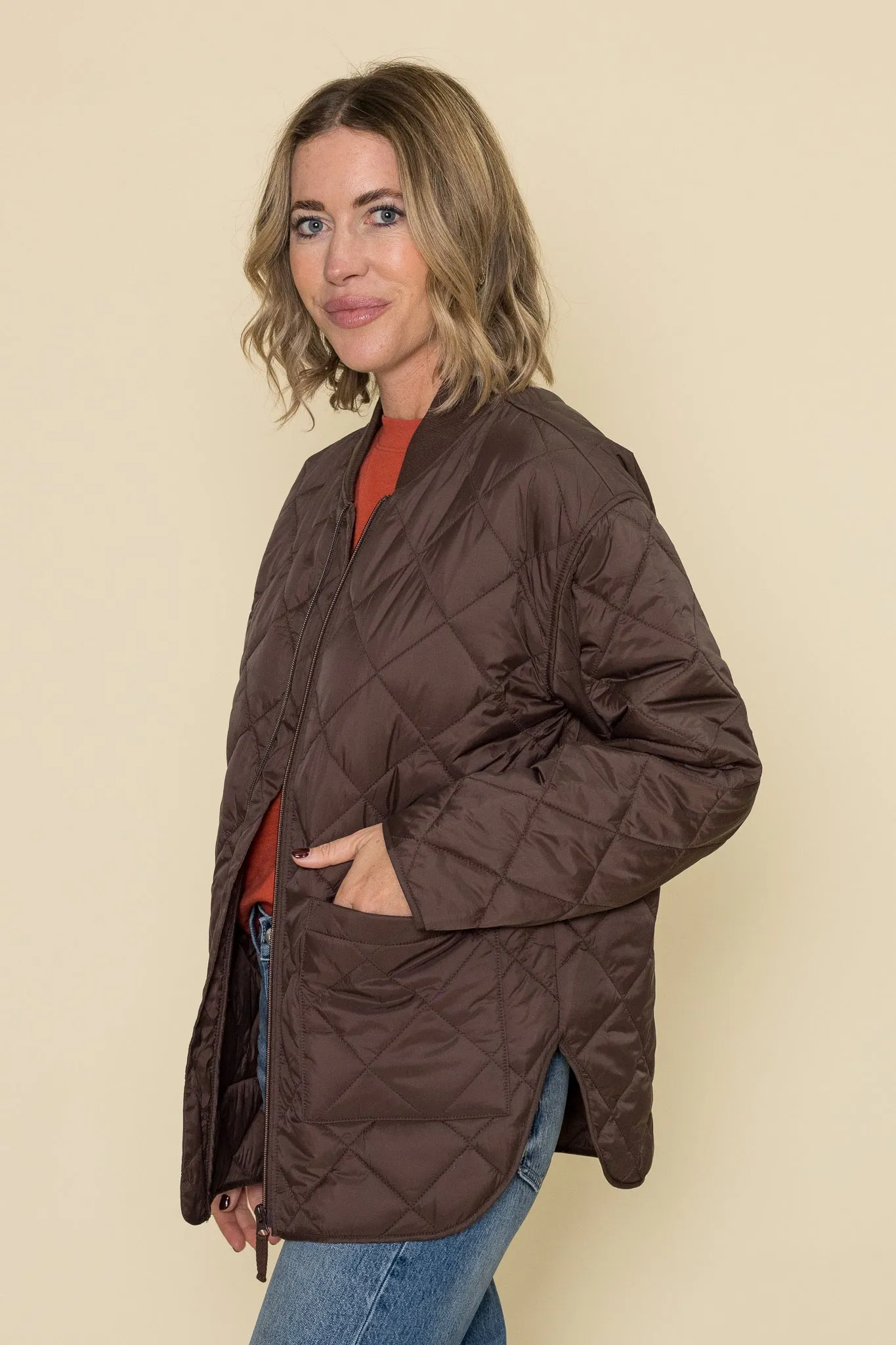 Sunrise Quilted Bomber Jacket