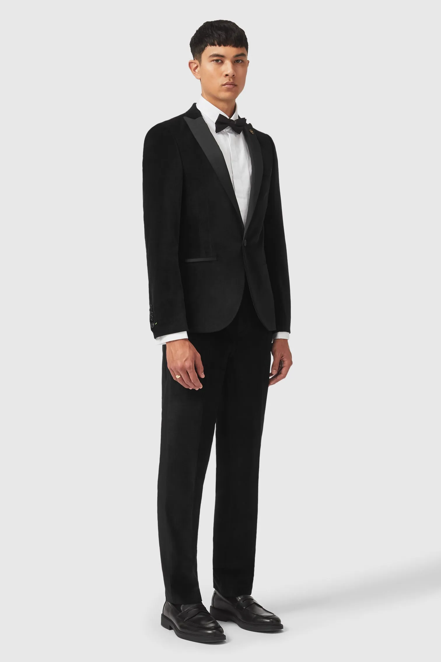 Sylvester Skinny Fit Black Velvet Tuxedo Jacket