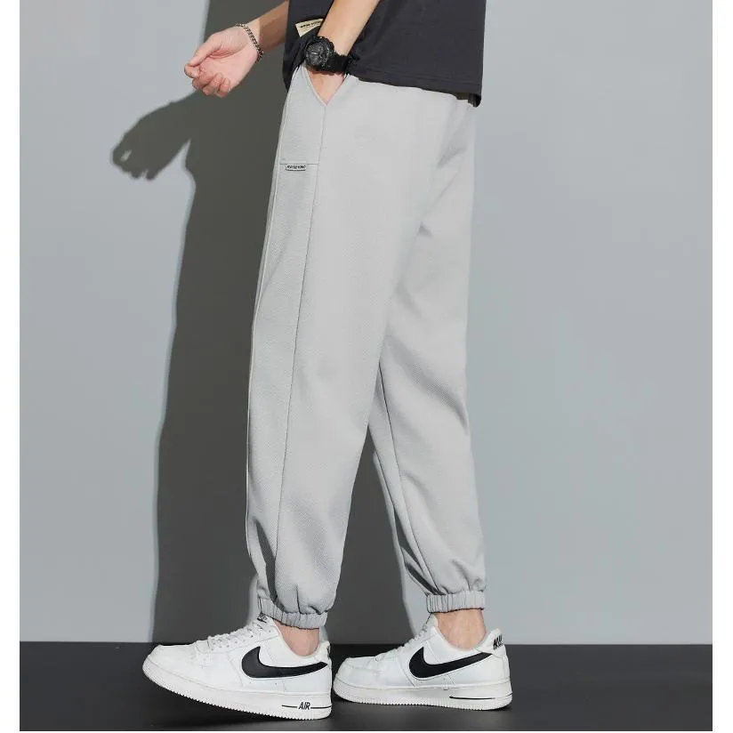 Tapered Knitted Slant Pocket Solid Color Sweatpant