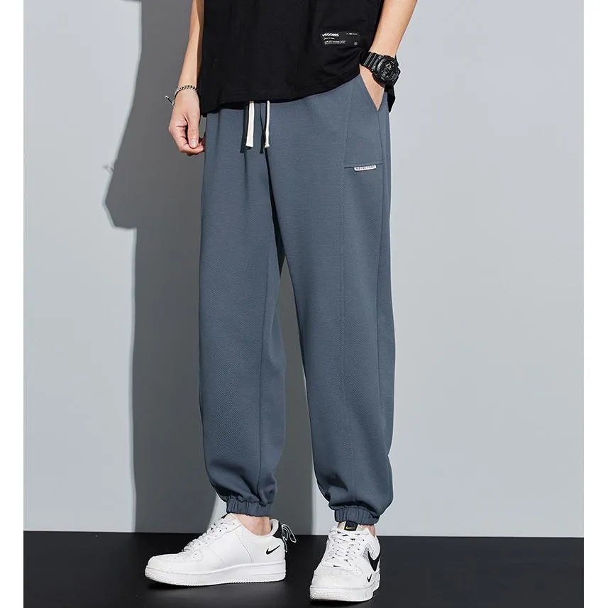 Tapered Knitted Slant Pocket Solid Color Sweatpant