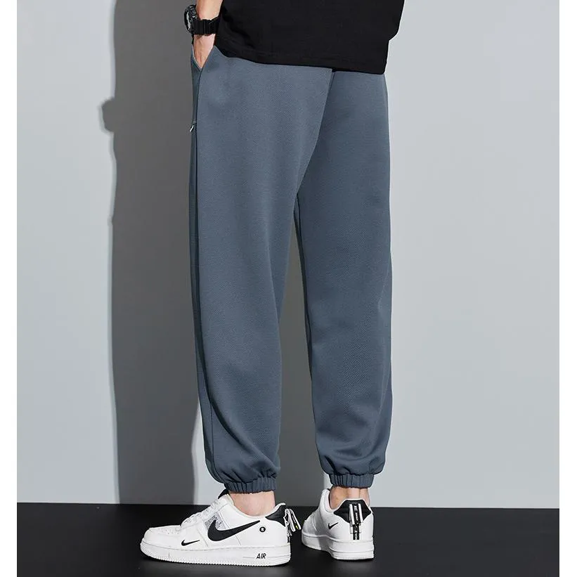 Tapered Knitted Slant Pocket Solid Color Sweatpant