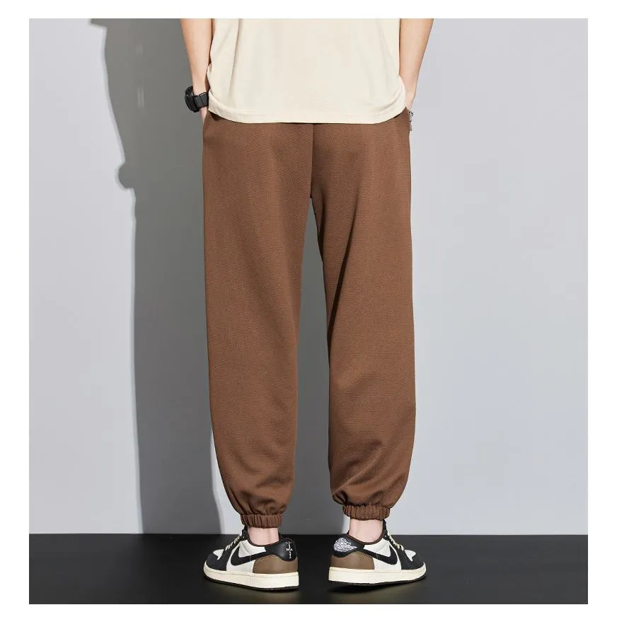 Tapered Knitted Slant Pocket Solid Color Sweatpant