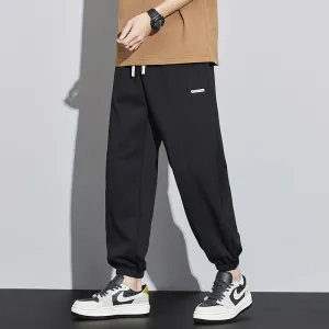 Tapered Knitted Slant Pocket Solid Color Sweatpant