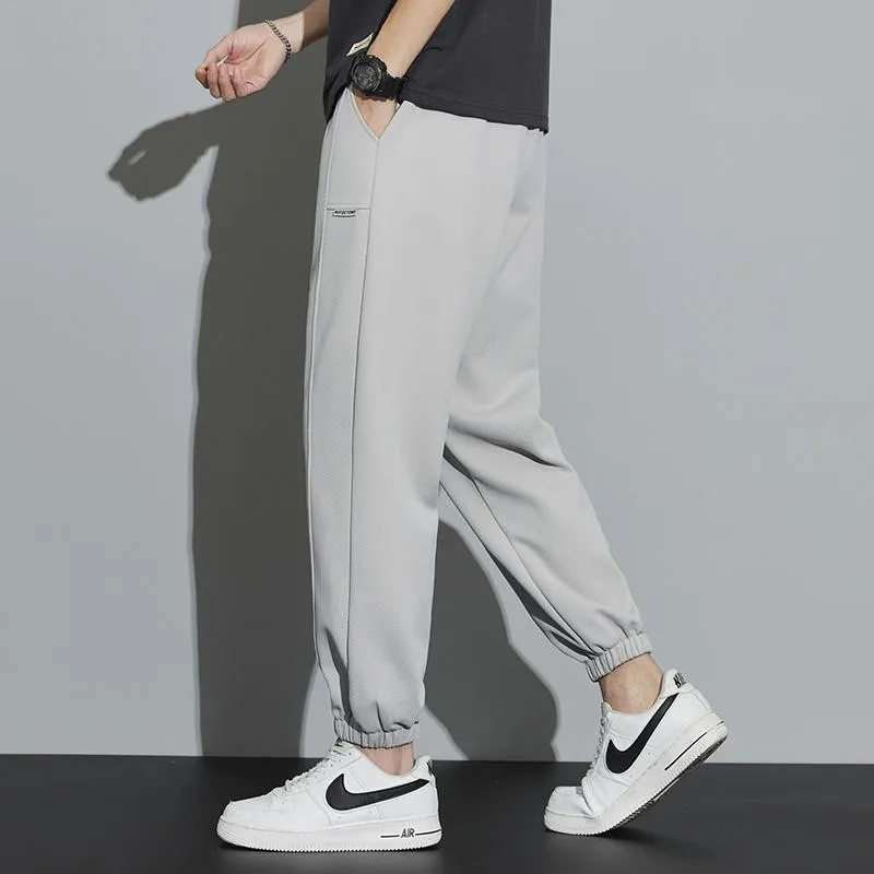 Tapered Knitted Slant Pocket Solid Color Sweatpant