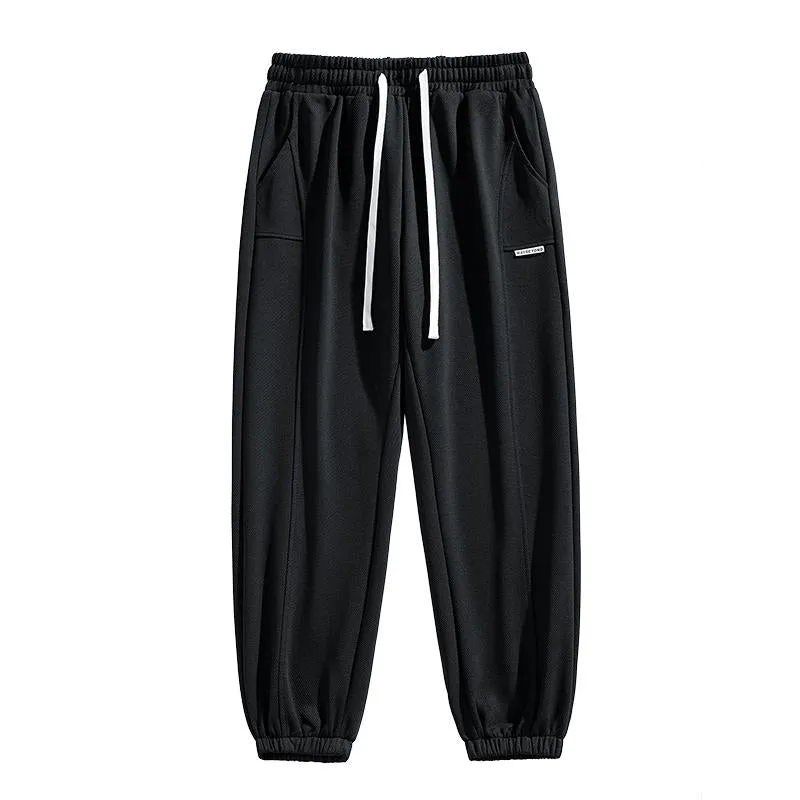 Tapered Knitted Slant Pocket Solid Color Sweatpant