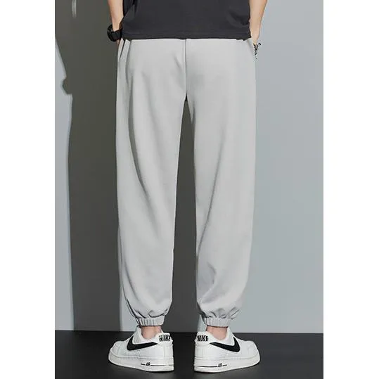 Tapered Knitted Slant Pocket Solid Color Sweatpant