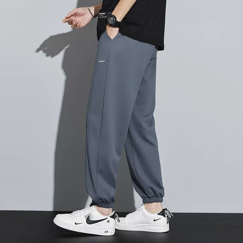 Tapered Knitted Slant Pocket Solid Color Sweatpant