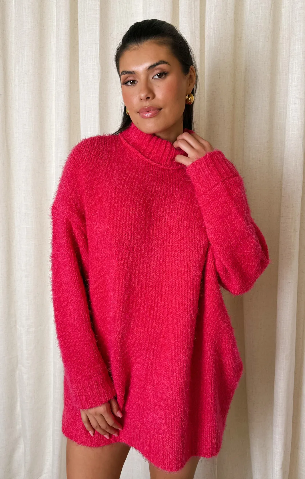 Timmy Tunic Sweater ~ Pink Rose Knit