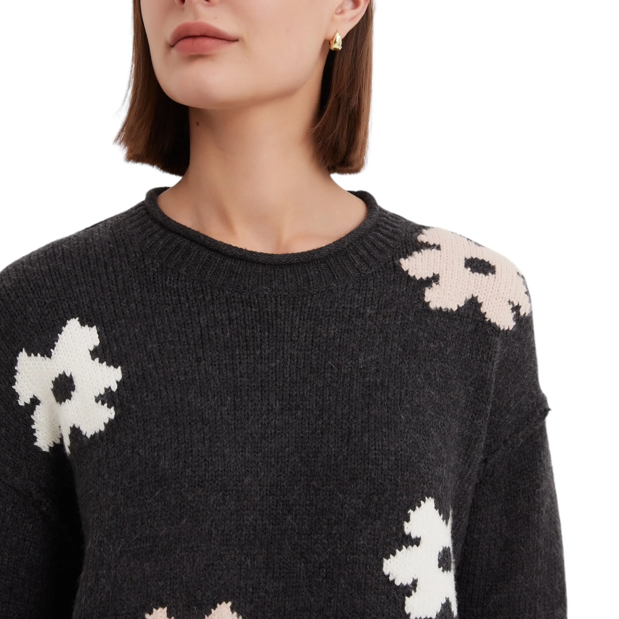 Tirelli Flower Sweater Charcoal