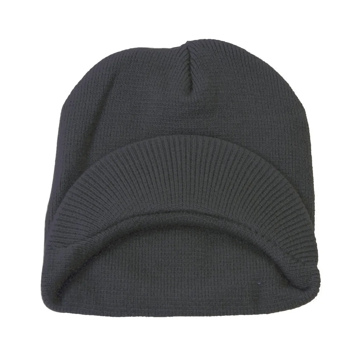 TopHeadwear Cuffless Jeep Visor Winter Beanie - Dark Grey