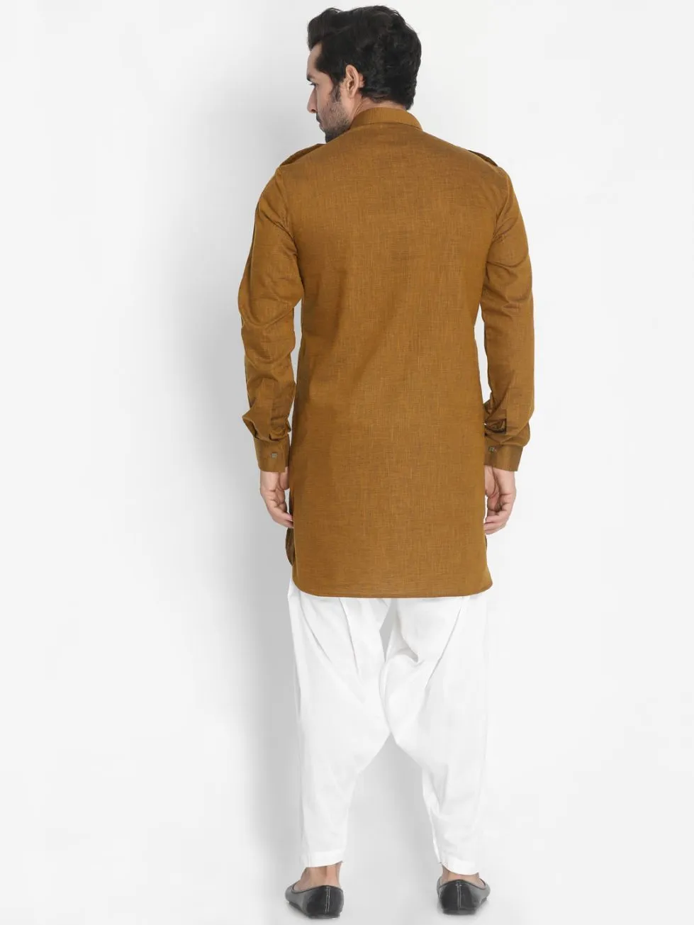 VASTRAMAY Brown Cotton Kurta Patiala Set