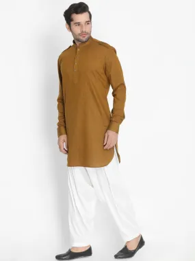 VASTRAMAY Brown Cotton Kurta Patiala Set