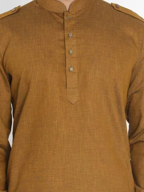 VASTRAMAY Brown Cotton Kurta Patiala Set