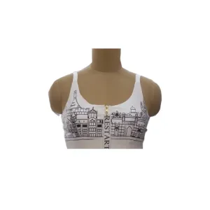 White Black Megalopolis Bralette Top