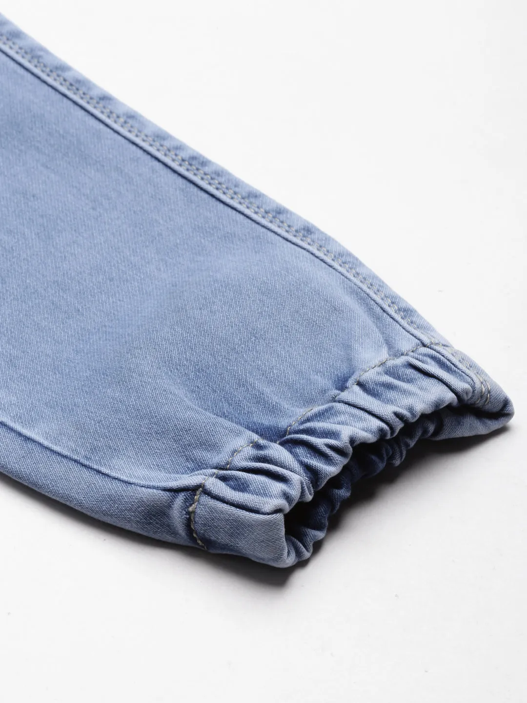 Women Blue Solid Jogger Denim Jeans