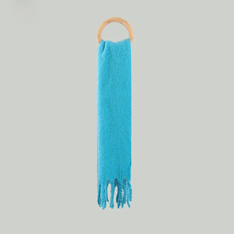 Women's autumn and winter mohair pure wool scarf tassel shawl leisure multi-functional scarf