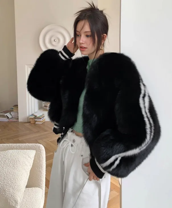 Women's Brooklyn Fox Fur Bomber Jacket