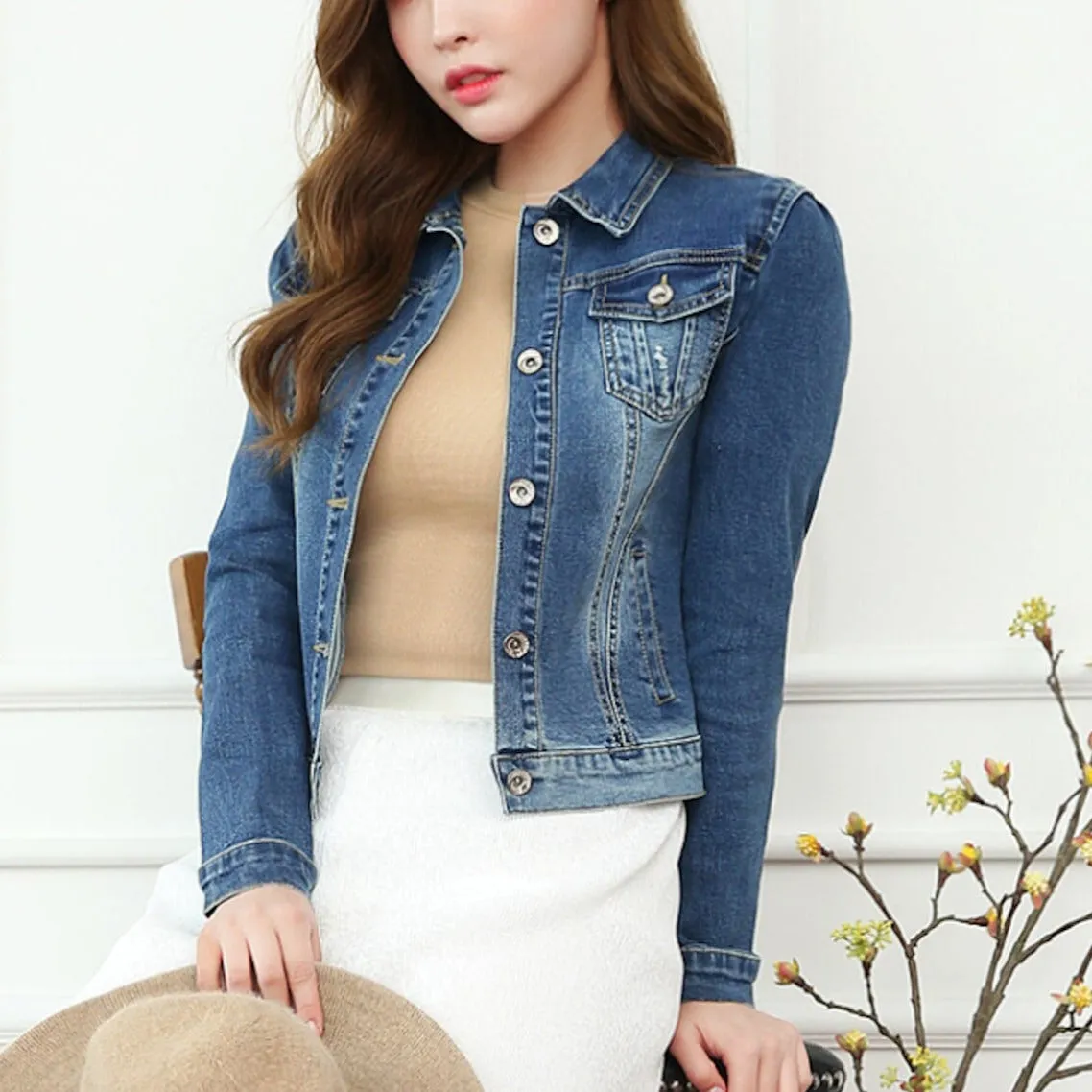 Womens Cropped Denim Jacket