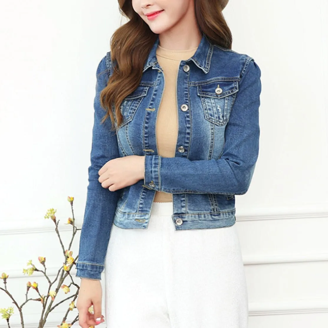 Womens Cropped Denim Jacket