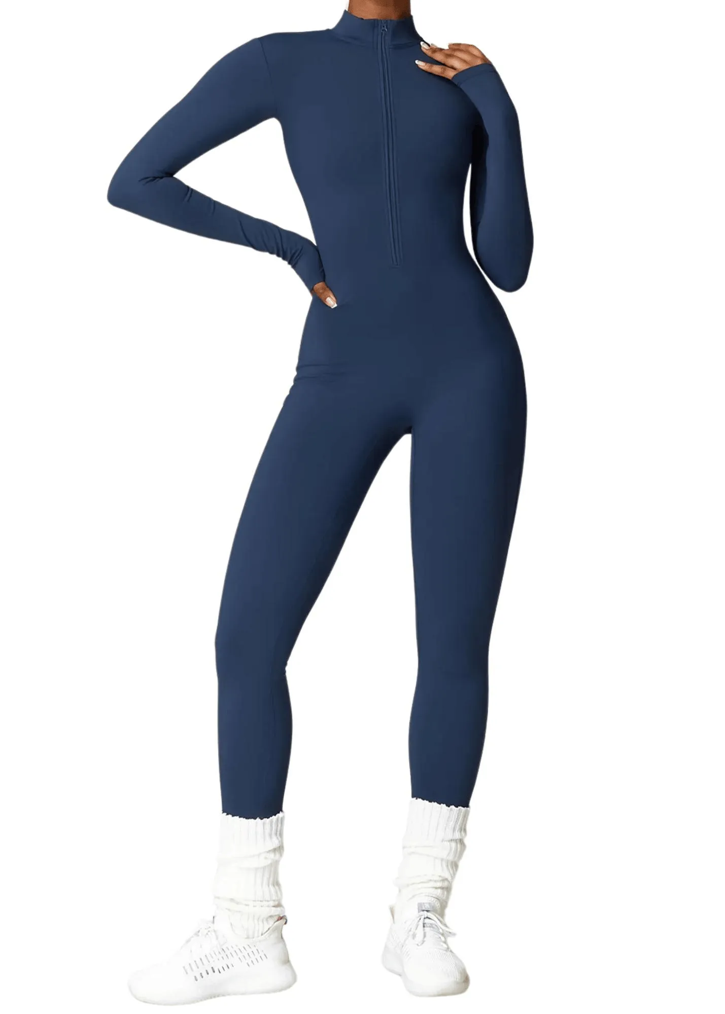 Women's One Piece Yoga Outfit Jumpsuit Leggings Long Sleeved Warm High Elastic Gym Bodysuit