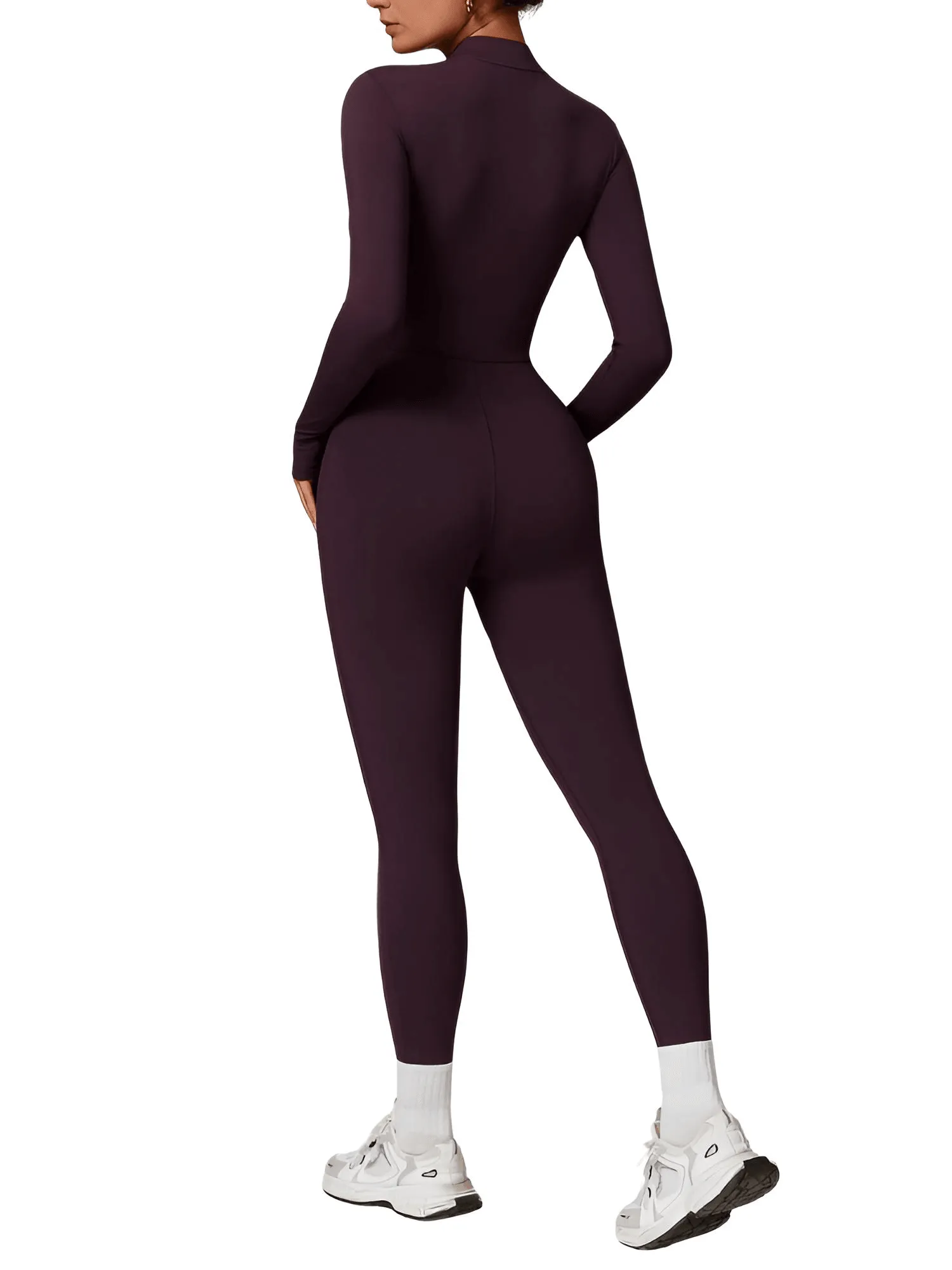 Women's One Piece Yoga Outfit Jumpsuit Leggings Long Sleeved Warm High Elastic Gym Bodysuit