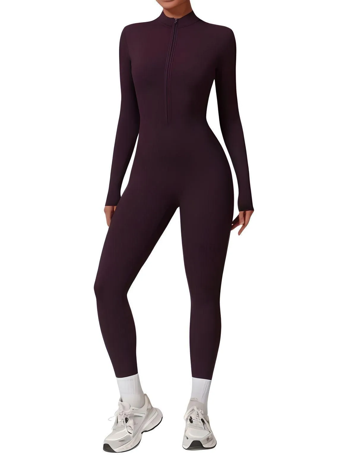 Women's One Piece Yoga Outfit Jumpsuit Leggings Long Sleeved Warm High Elastic Gym Bodysuit