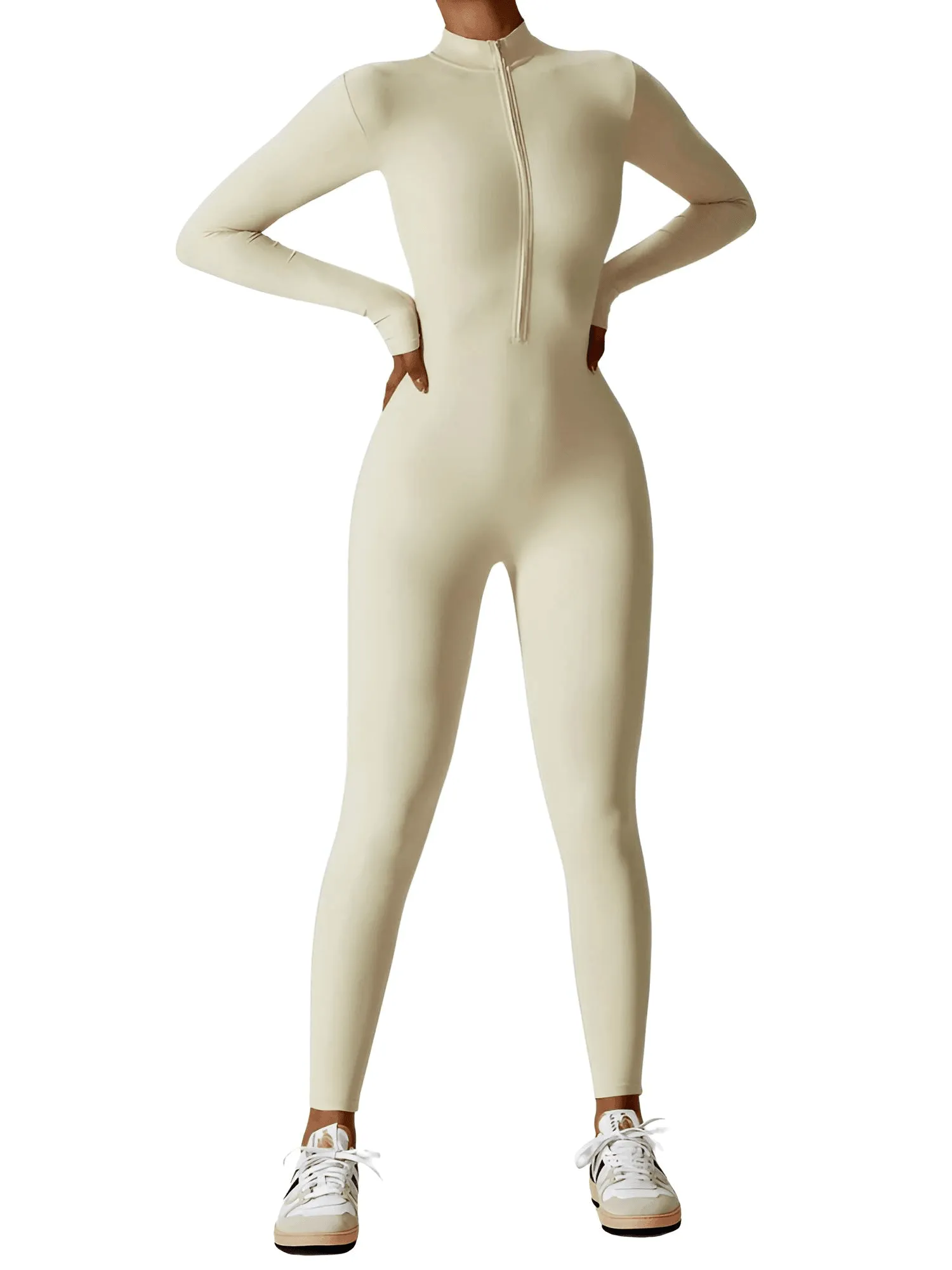 Women's One Piece Yoga Outfit Jumpsuit Leggings Long Sleeved Warm High Elastic Gym Bodysuit